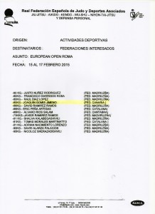 CONVOCADOS OPEN ROMA